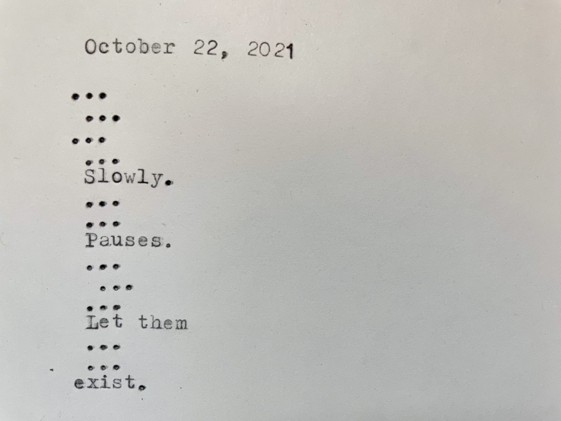 a picture of the poem, written on a typewriter. Click the picture to take you to a post where the poem is written out.